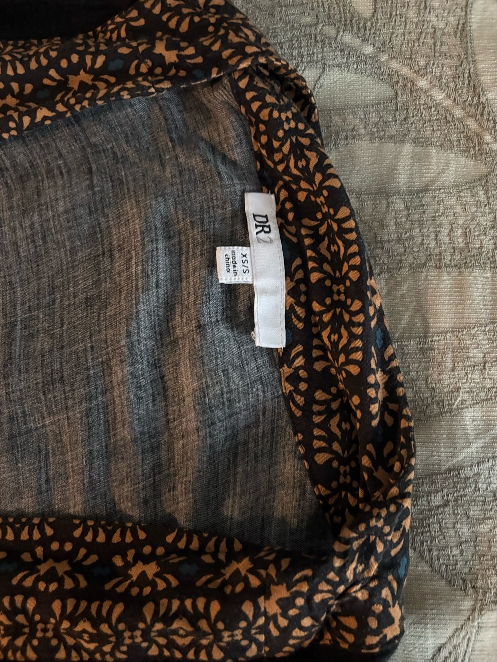DR2 Black Floral Embroidered Kimono Cardigan - Picture 3 of 4